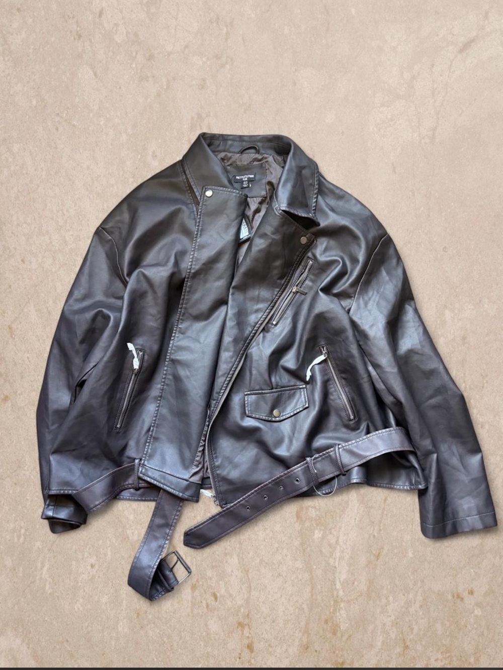 PrettyLittleThing Black Leather Biker Jacket